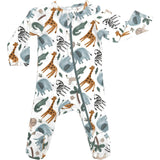 Zipped Long Sleeve Footed Onesie