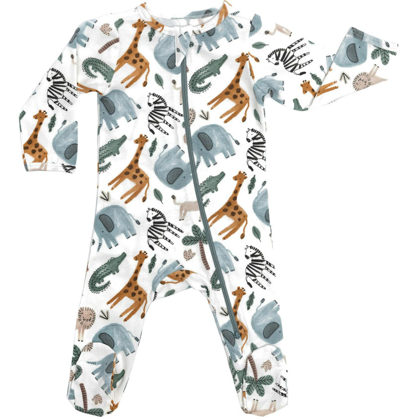 Zipped Long Sleeve Footed Onesie