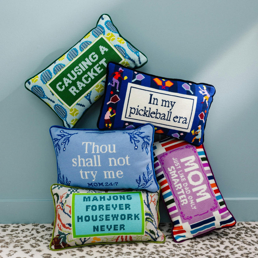 Try Me Needlepoint Pillow