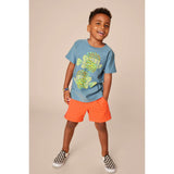 Knit Mid-Thigh Drawstring Shortie, Red