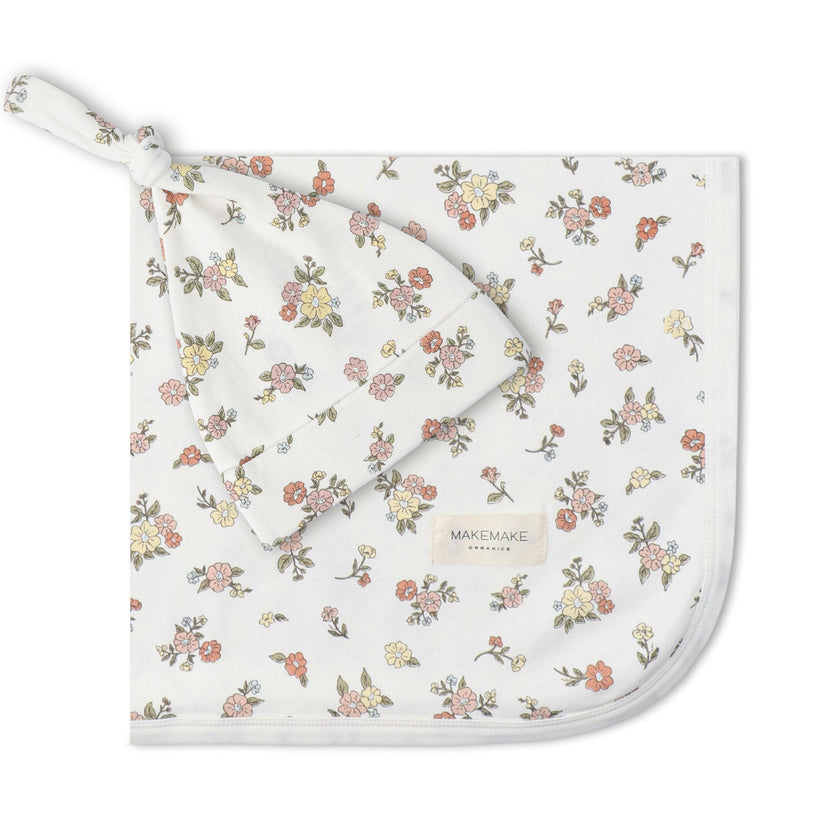 Organic Swaddle Blanket & Hat Set