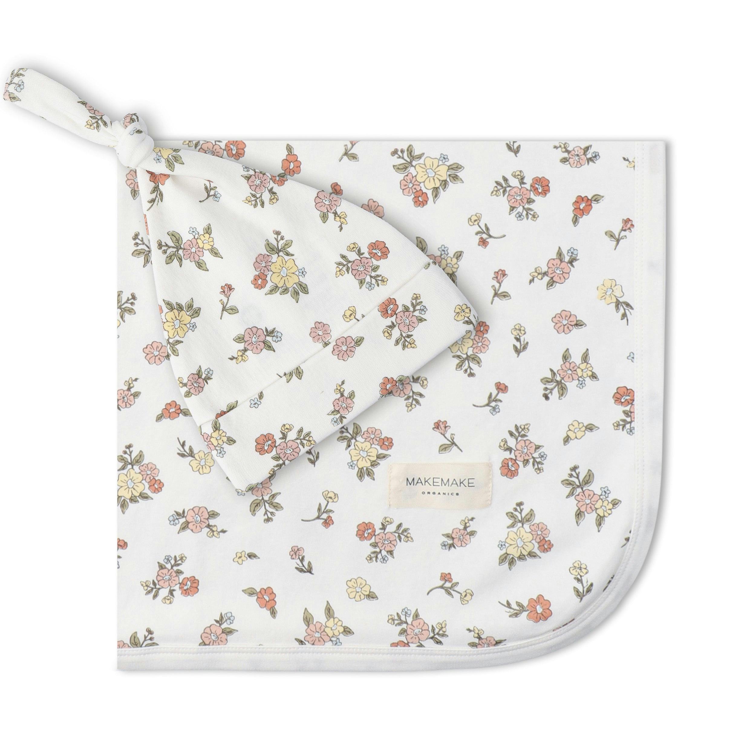 Organic Swaddle Blanket & Hat Set