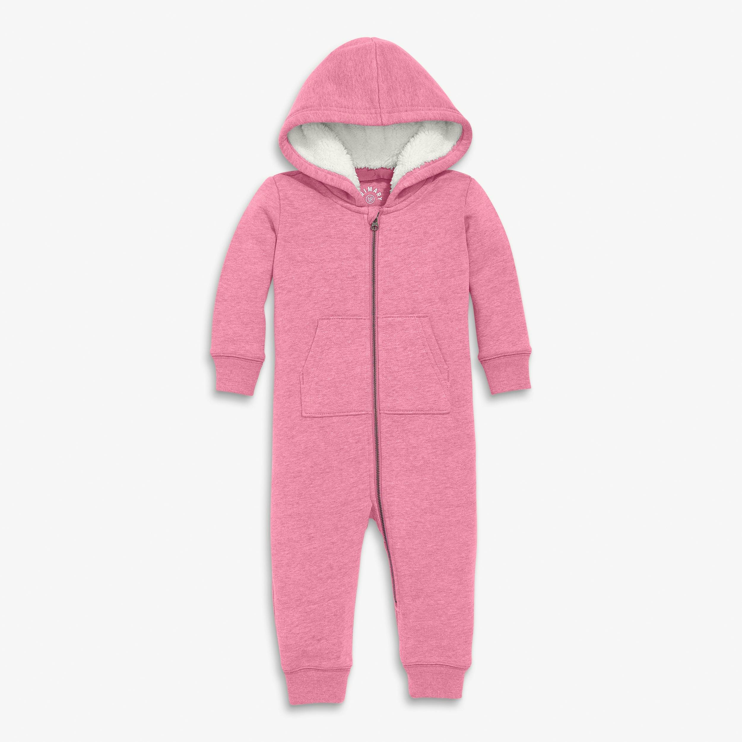 Baby teddy fleece-lined zip romper