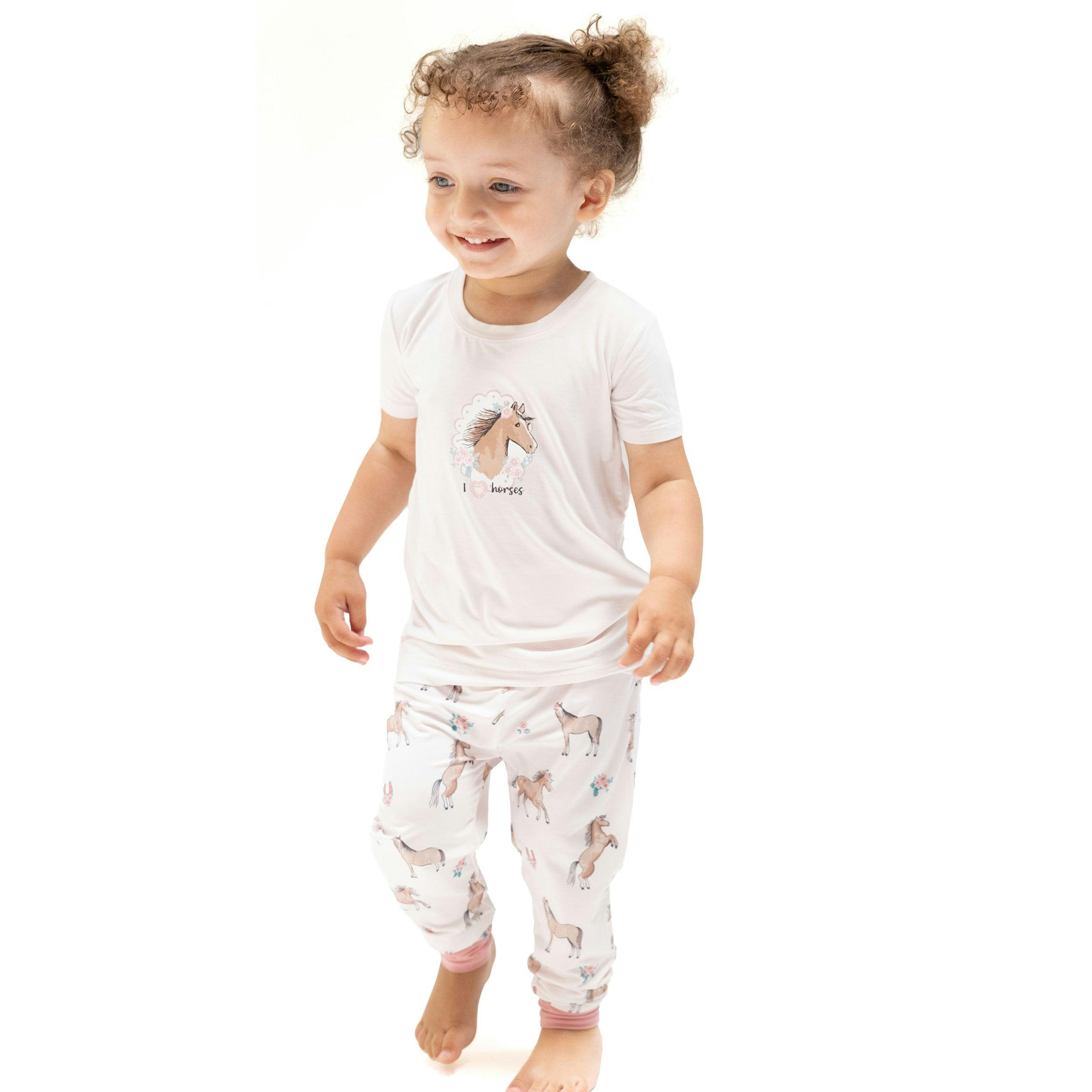I Love Horses - Short Sleeve Loungewear Set