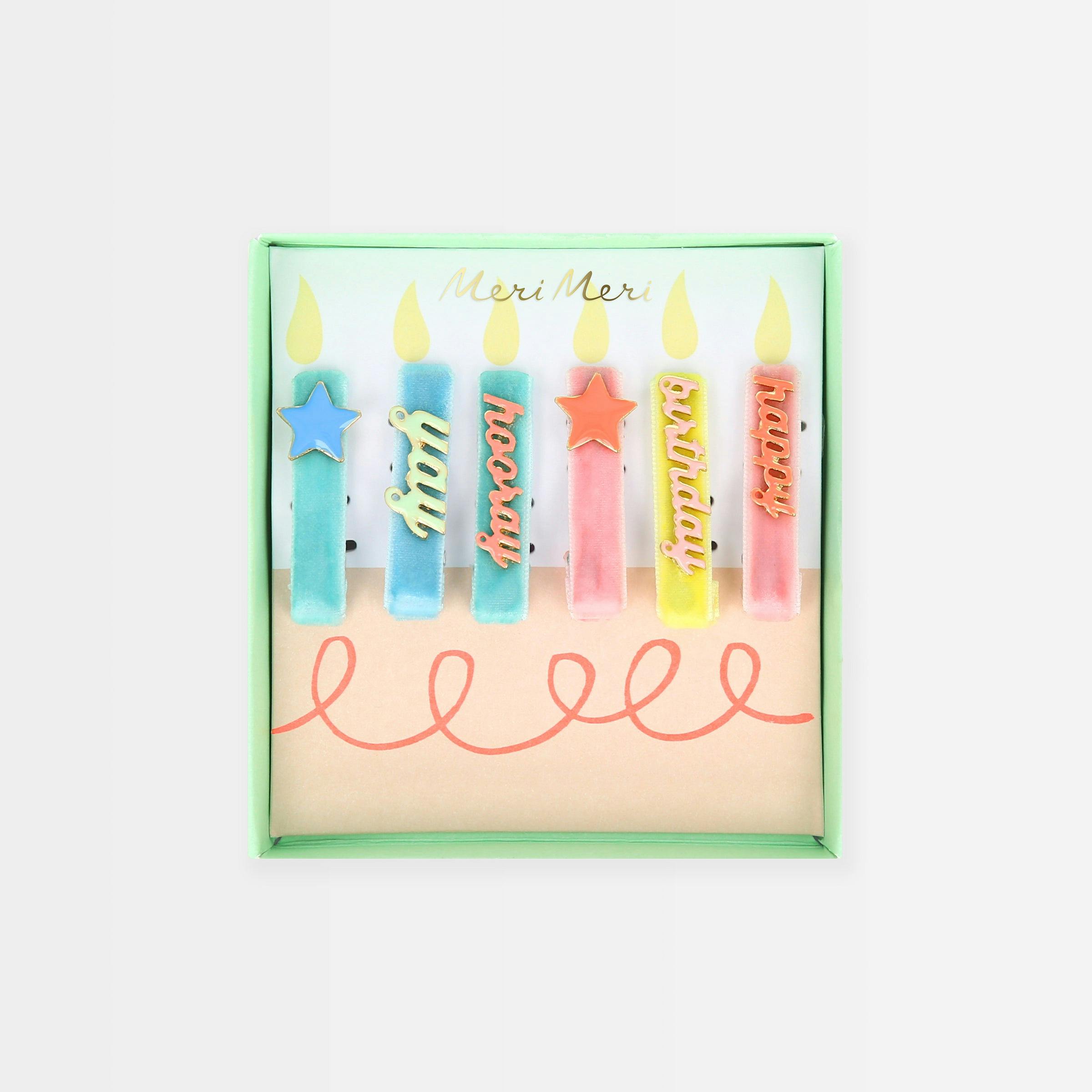 Happy Birthday Enamel Hair Clips