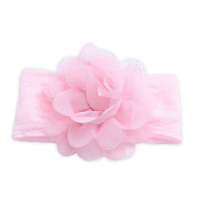 Multicolor Elastic Glitter Floral Headband Set