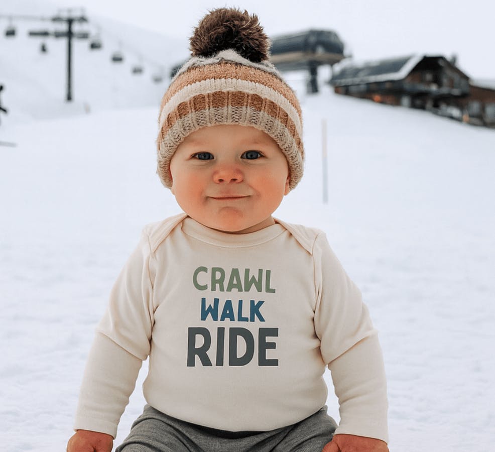 long sleeve graphic bodysuit | crawl walk ride