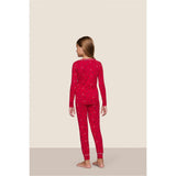 Kids Printed TENCEL Modal Unisex Long PJ Set, Red