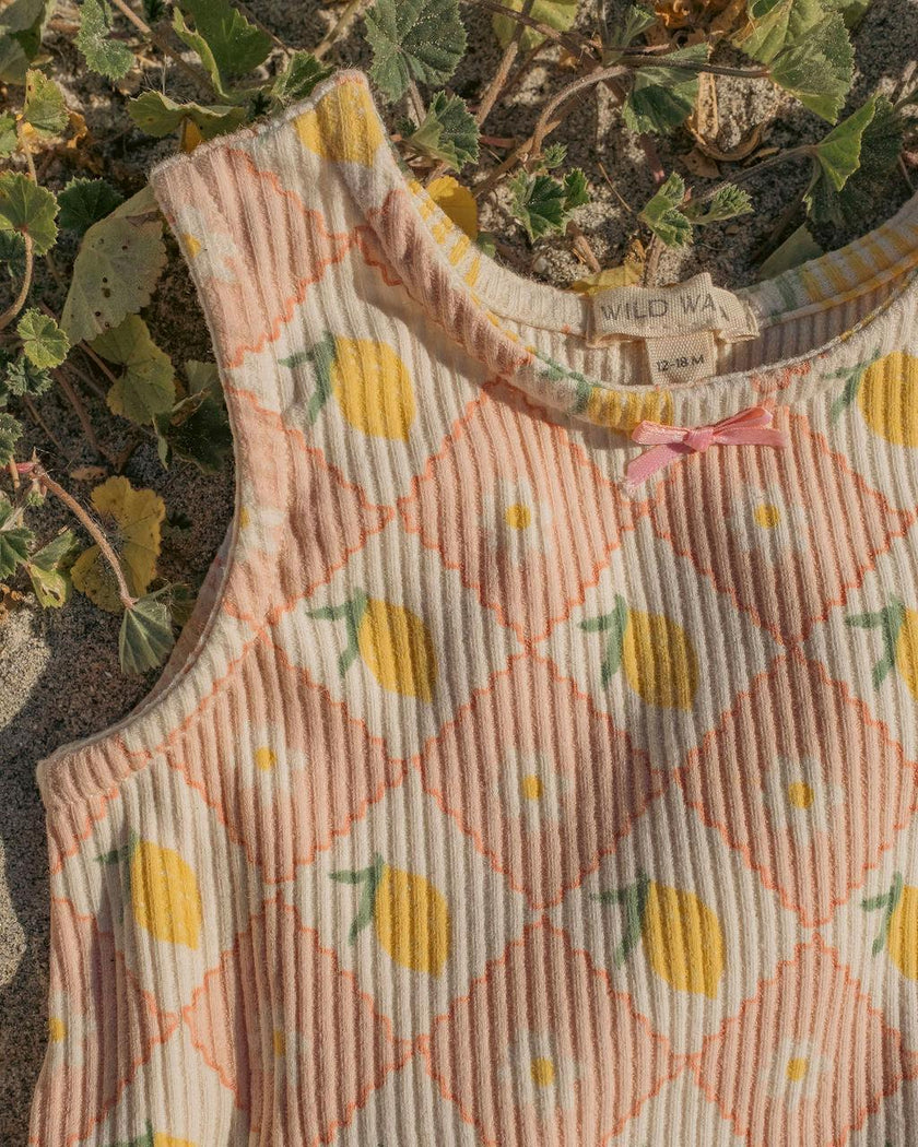 Sleeveless Biker Set in Lemon Twist