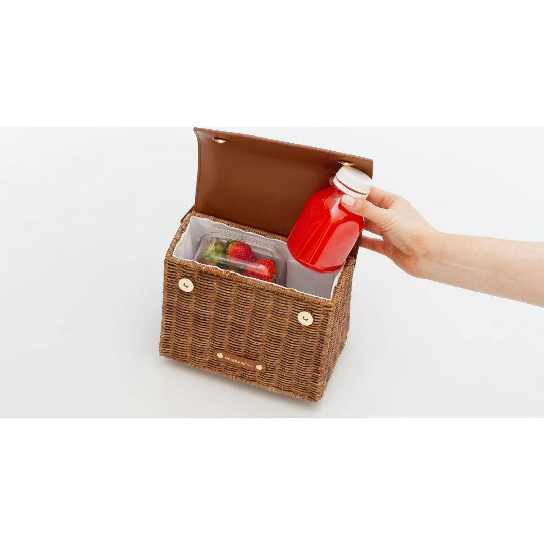 Mini Insulated Hand-Woven Wicker Lunchbox