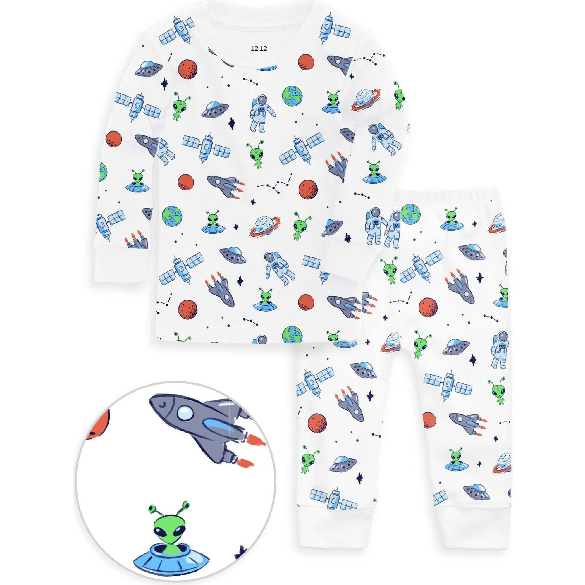 The Organic Long Sleeve Pajama Set [Aliens and Astronauts]