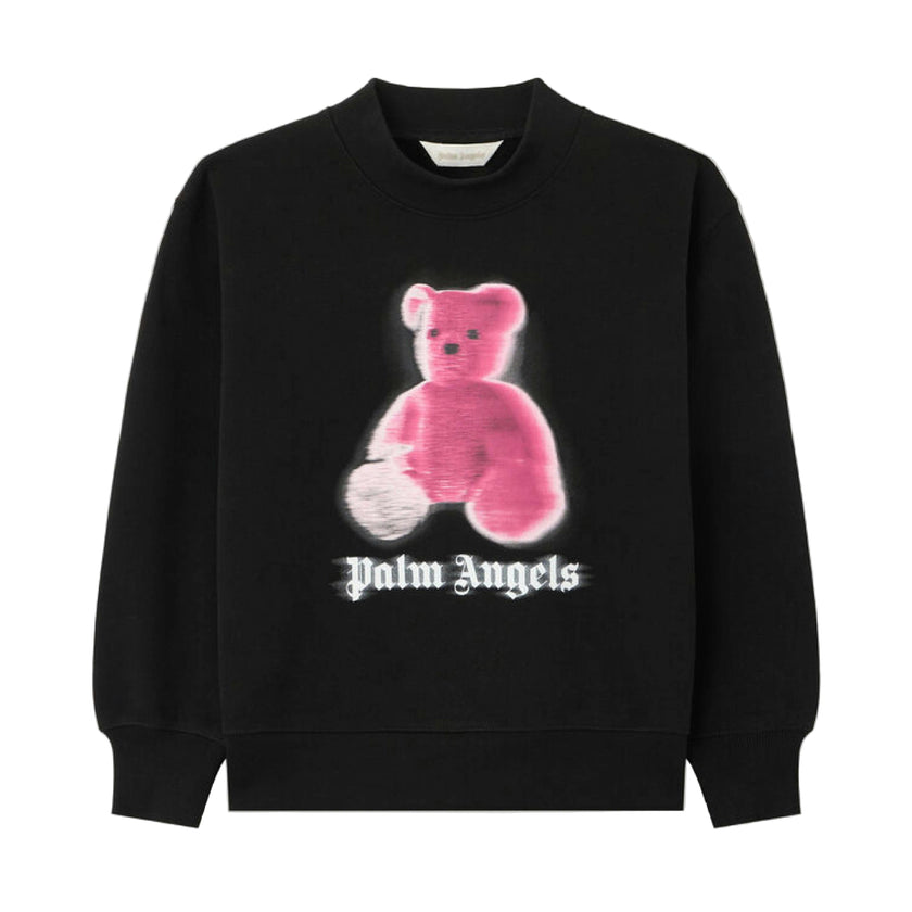 Black Blurred Bear Crewneck Sweater