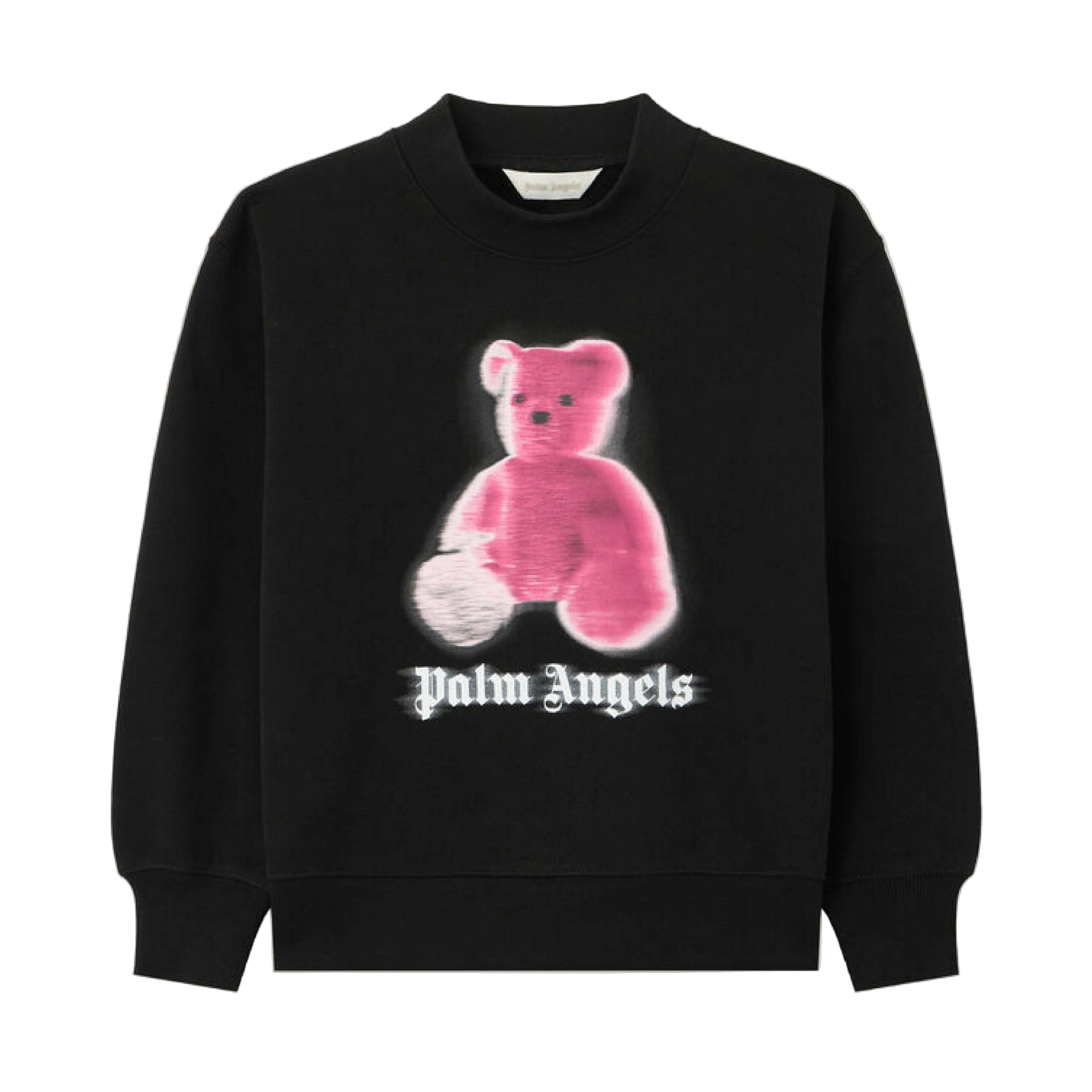 Black Blurred Bear Crewneck Sweater
