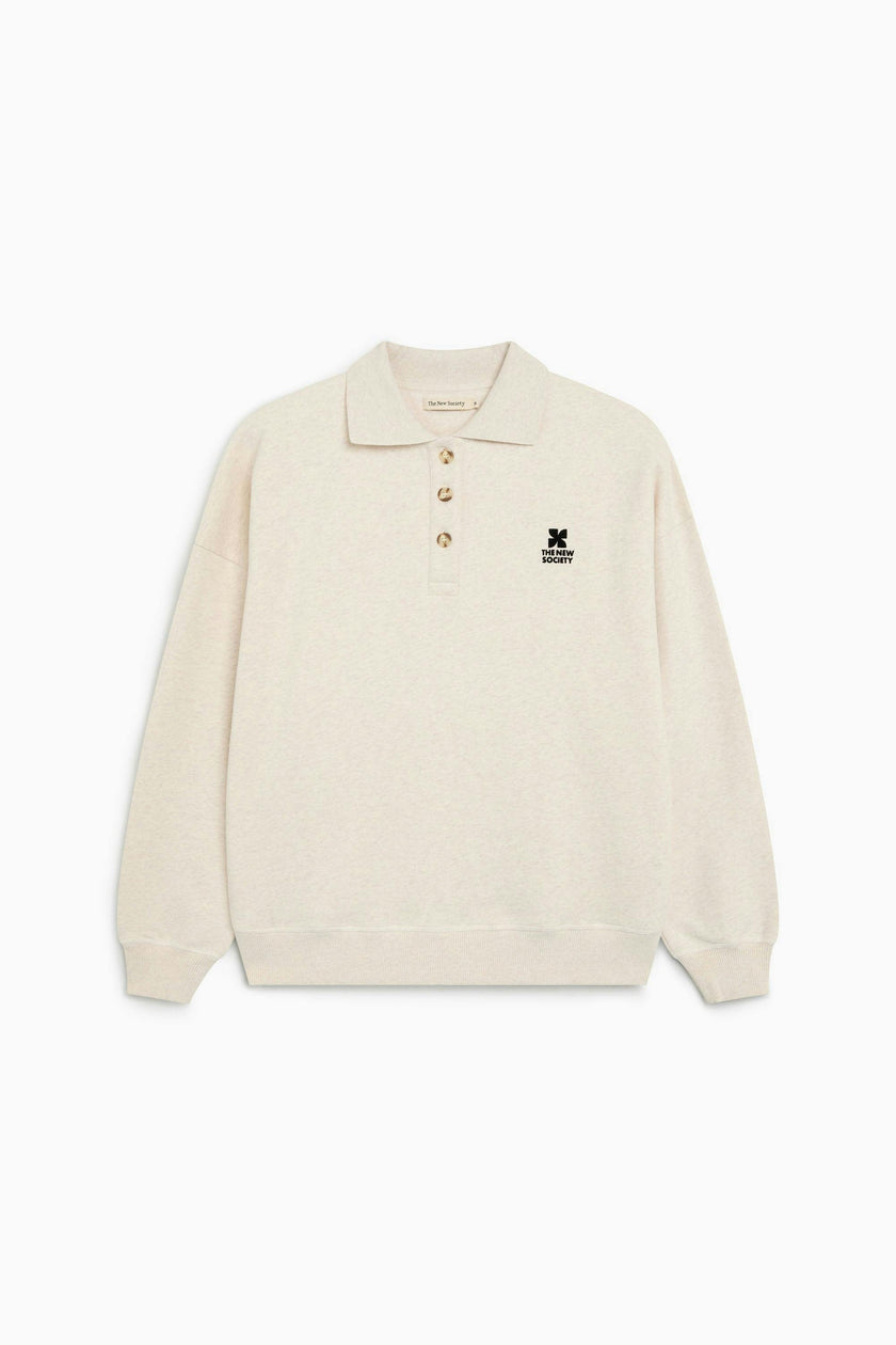 TNS Logo Woman Polo Whisper White Melange