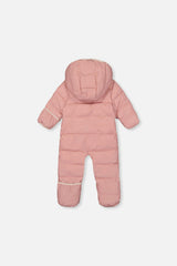 Baby Cloud One Piece Snowsuit Adapted For Car Seats Pale Dusty Pink