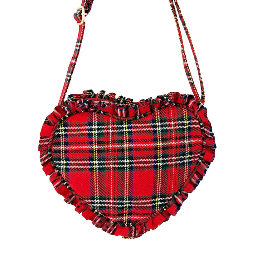 Customizable Plaid Heart Purse
