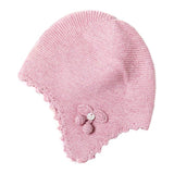 Mid pink soft knit hat with cherry detail
