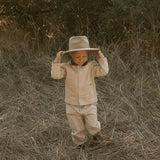 Organic Twill Button Jacket - Oat