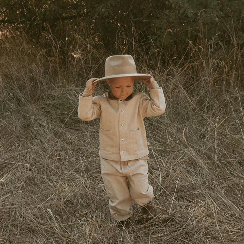 Organic Twill Button Jacket - Oat