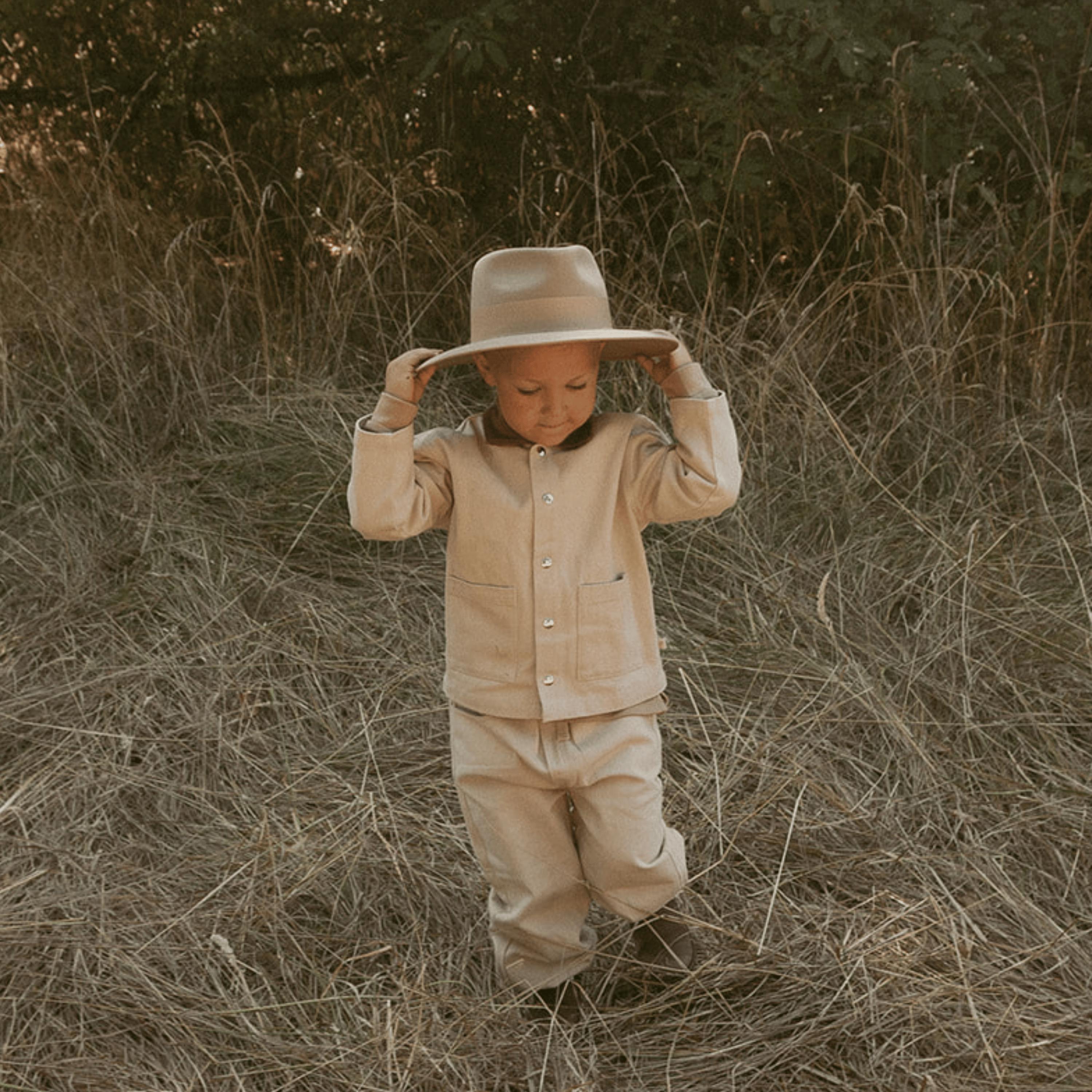 Organic Twill Button Jacket - Oat