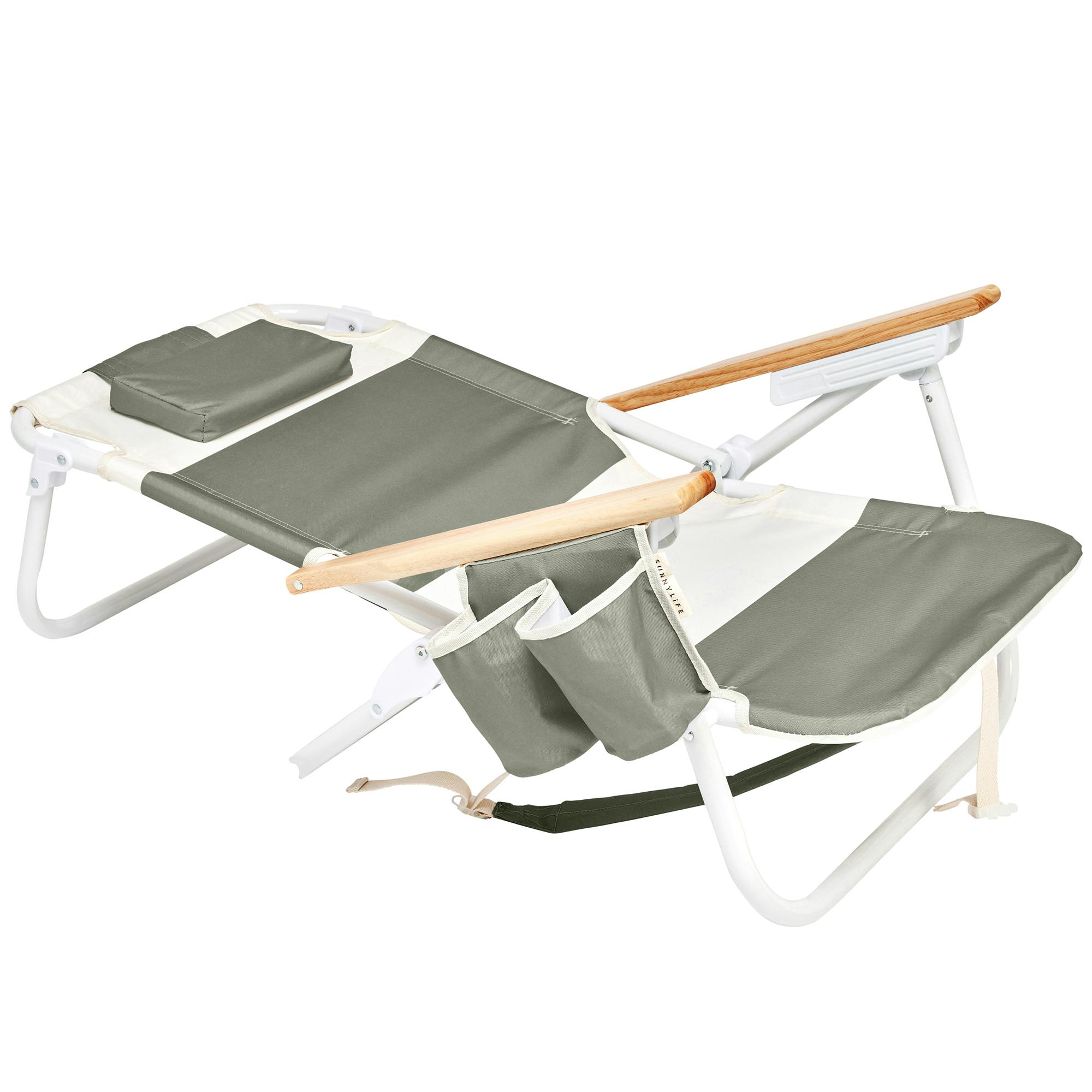 Deluxe Beach Chair: Seagrass Sage Block