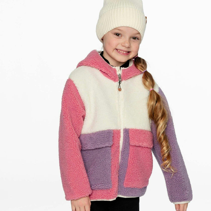 Sherpa Jacket Pink Colorblock