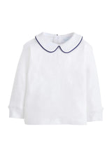Piped Peter Pan Shirt - Navy
