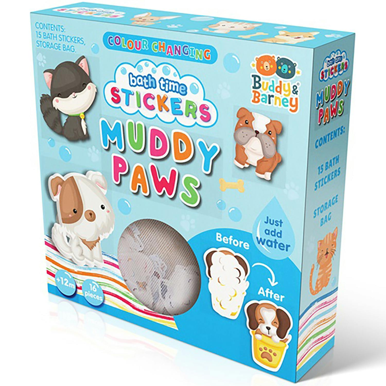 Bath Time: Stickers - Color Changing Muddy Paws