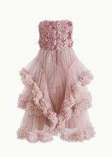 Pink Sequin & Cascading Tulle Gown