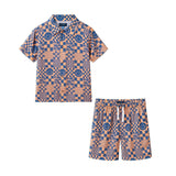 Boys Synthetic Viscose Matching Set | Geometric Smiley