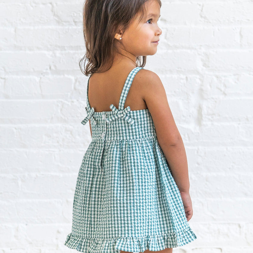 Juliette Seersucker Tank Dress - Laguna Gingham