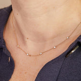 Crystal Solitaire Necklace, 14k Gold Plated