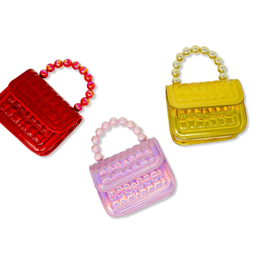 Mini Glam Quilted Pearl Handle Purse