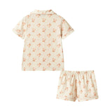 Girls Polka Dot Buttondown Pajama Set | White Teddy Bear