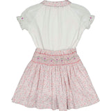 Marie Floral Blue Skirt & Short Sleeve Blouse