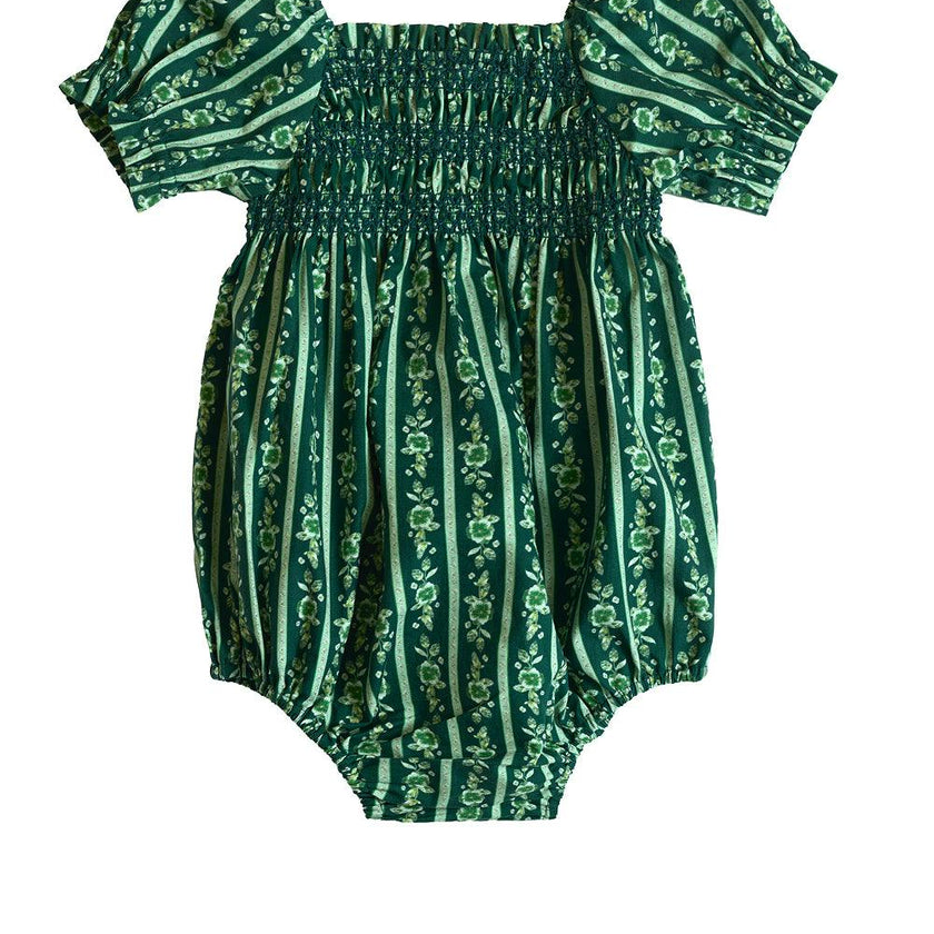 Baby Sunday Best Romper in Pine Felicity Floral