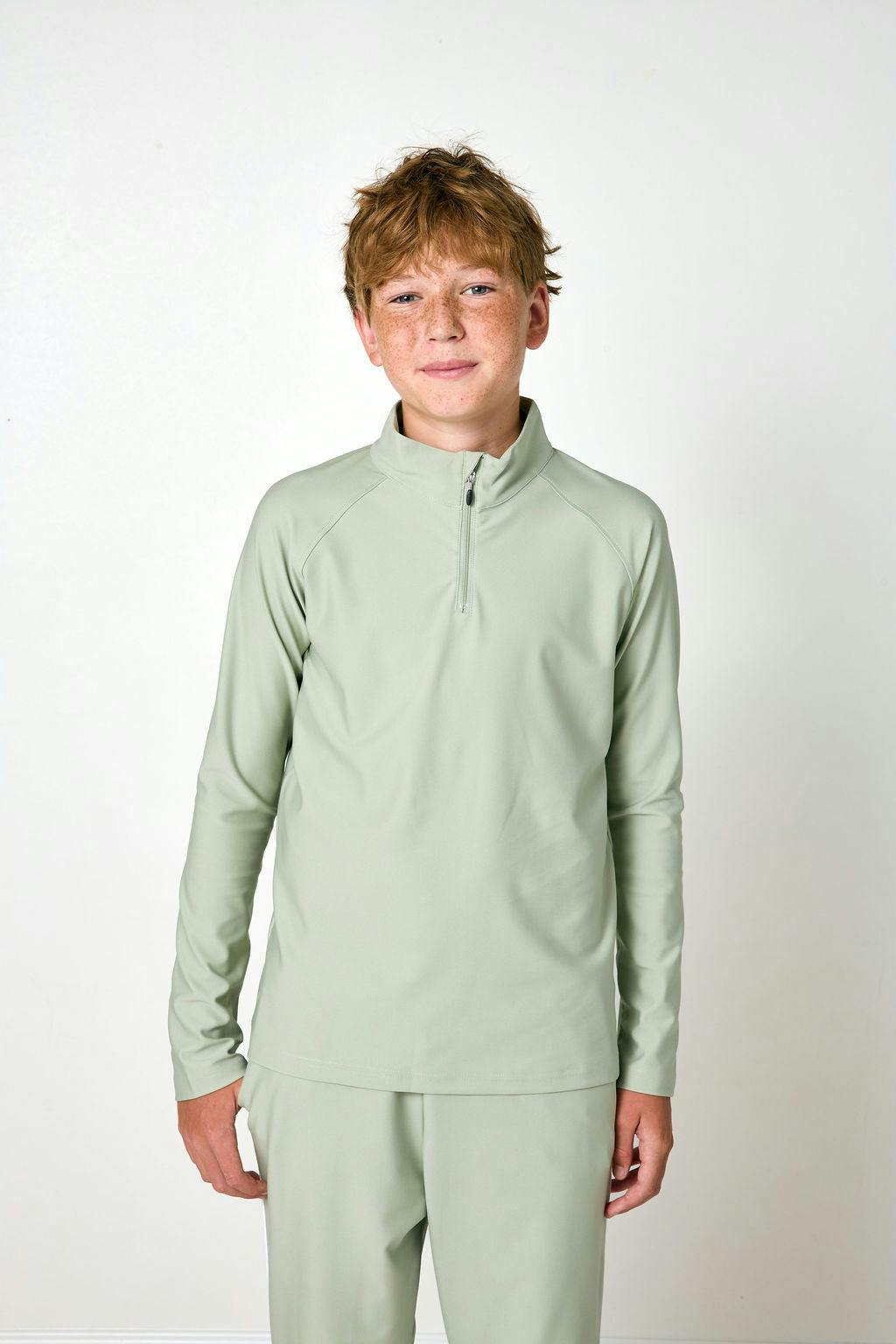 sage retro half-zip
