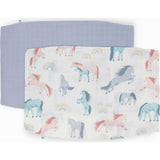 Cotton Muslin Pillowcase 2 Pack - Unicorns