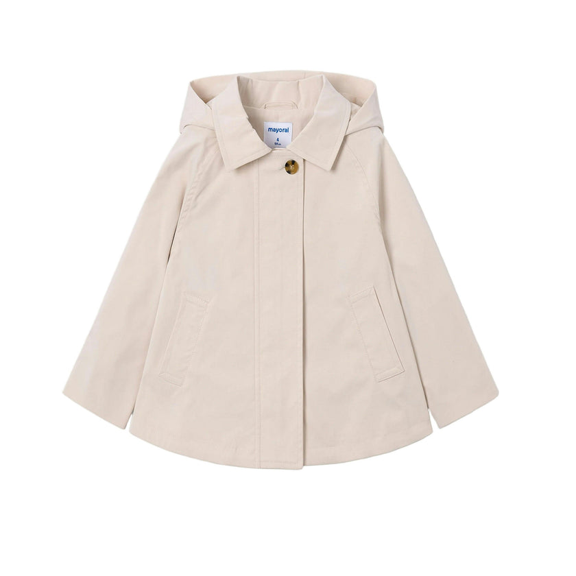 Light Beige Hooded Windbreaker