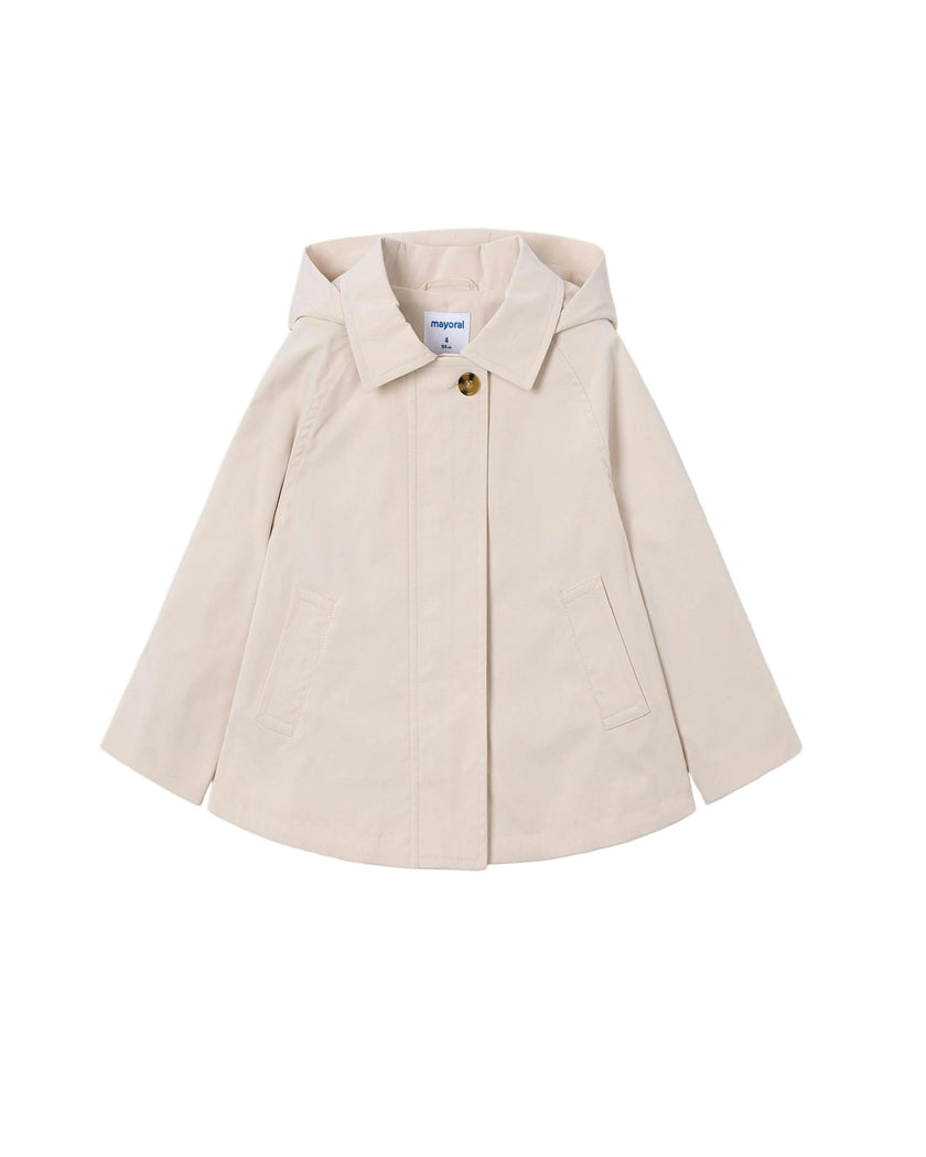 Light Beige Hooded Windbreaker