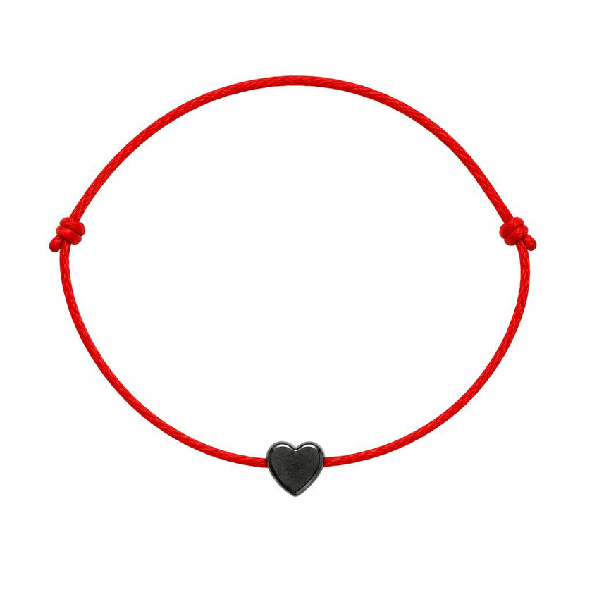 Dark Heart Hematite Charm Bracelet