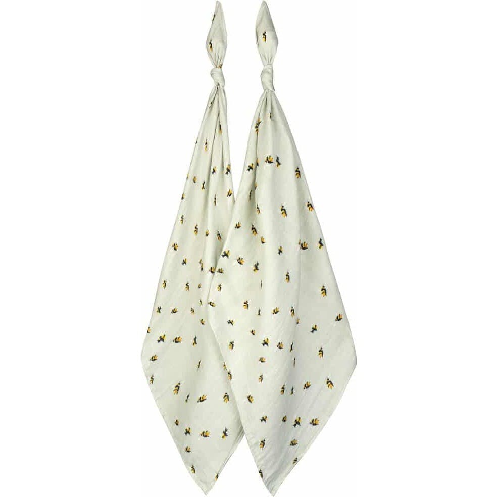 Bumblebee Bamboo Muslin Two-Piece Burp Cloth Set