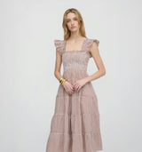 The Ellie Nap Dress - Cognac Gingham