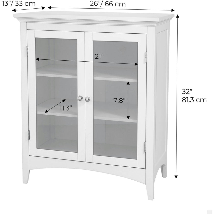 Madison Wooden Floor Cabinet with 2 Glass Doors