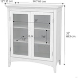 Madison Wooden Floor Cabinet with 2 Glass Doors