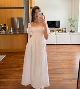 The Scarlett Nap Dress - White Shadow Stripe