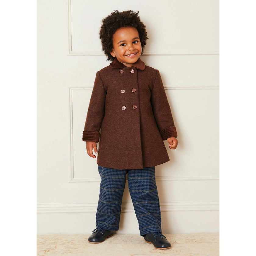 Traditional Double Breasted Coat in Brown (12mths-10yrs)