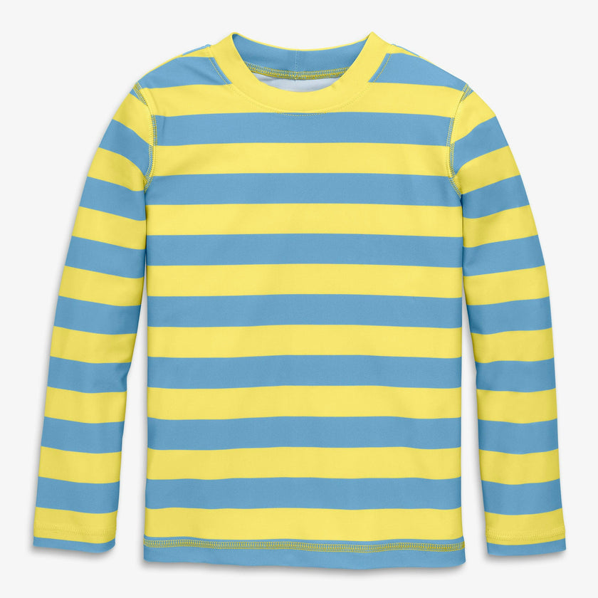 Kids long sleeve rash guard in stripe