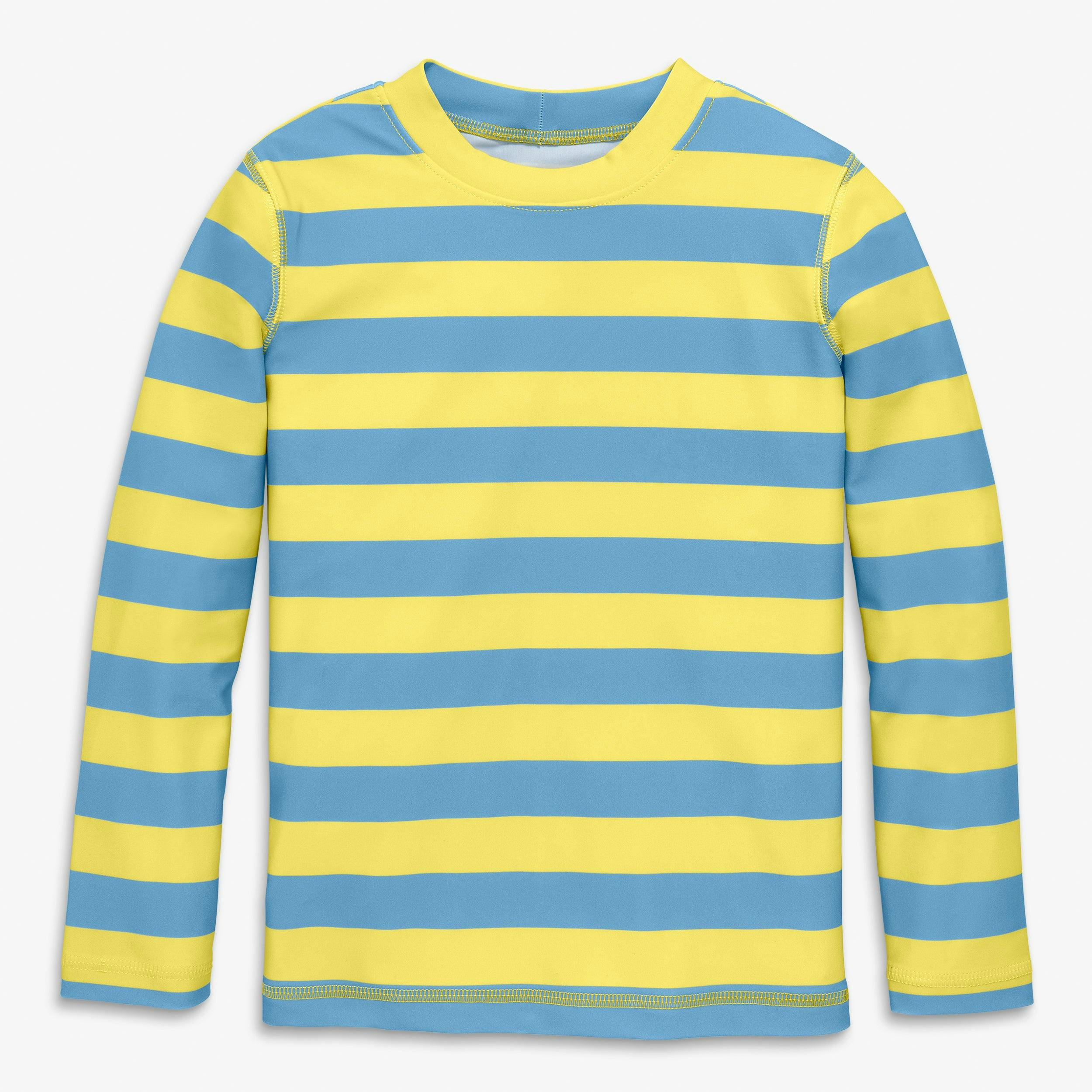 Kids long sleeve rash guard in stripe