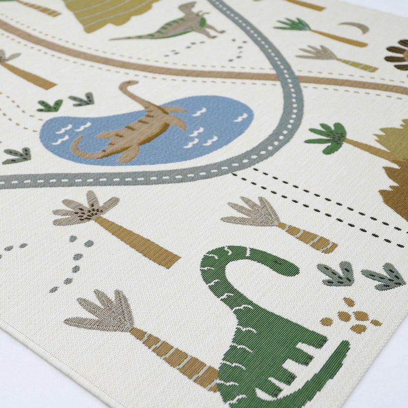 Flat Woven Graphic Print Rectangular Play Rug